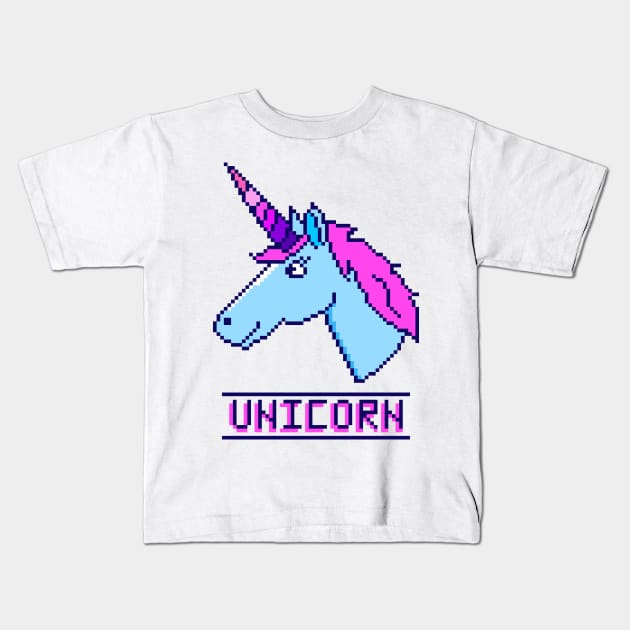 Pixel unicorn Kids T-Shirt by Viaire